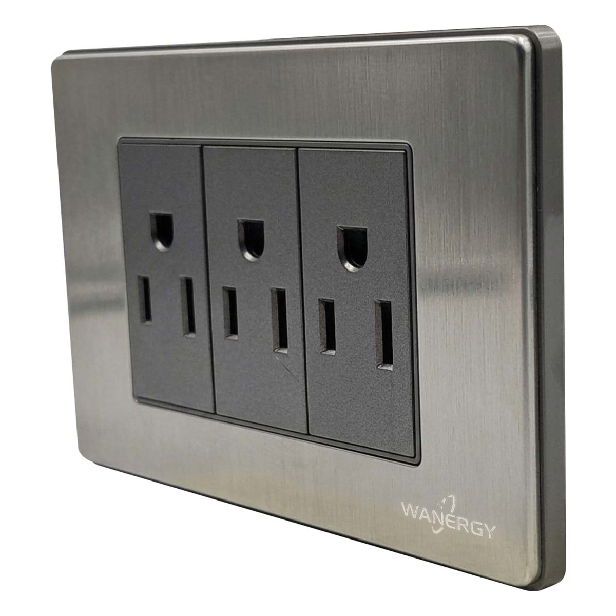 Placa Armada Triple Contacto Acero Inoxidable