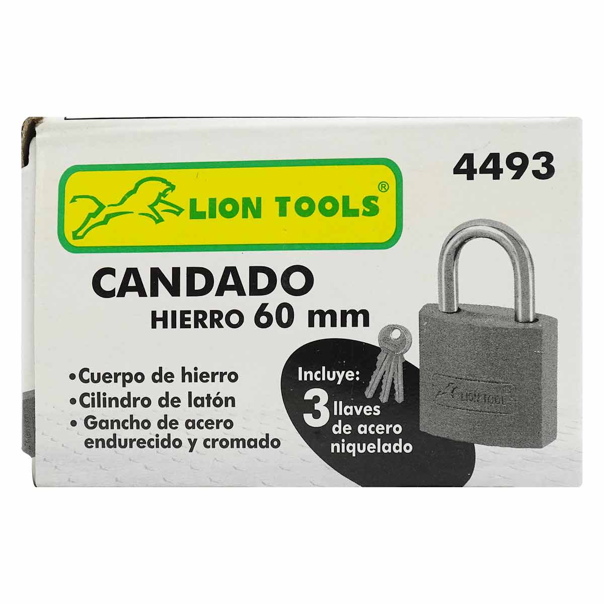 Candado De Hierro 63mm Gancho Corto Seguridad 3 Llaves