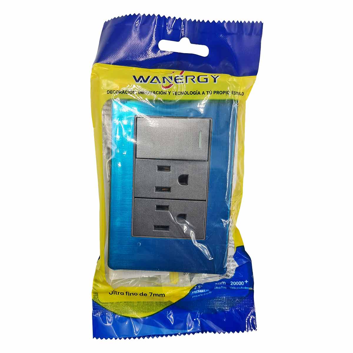 Placa Armada De 1 Apagador Con Doble Contacto Acero Inox