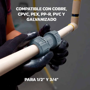 Cople De Reparación Pvc 3/4 Pulg Para Tubería Conexión