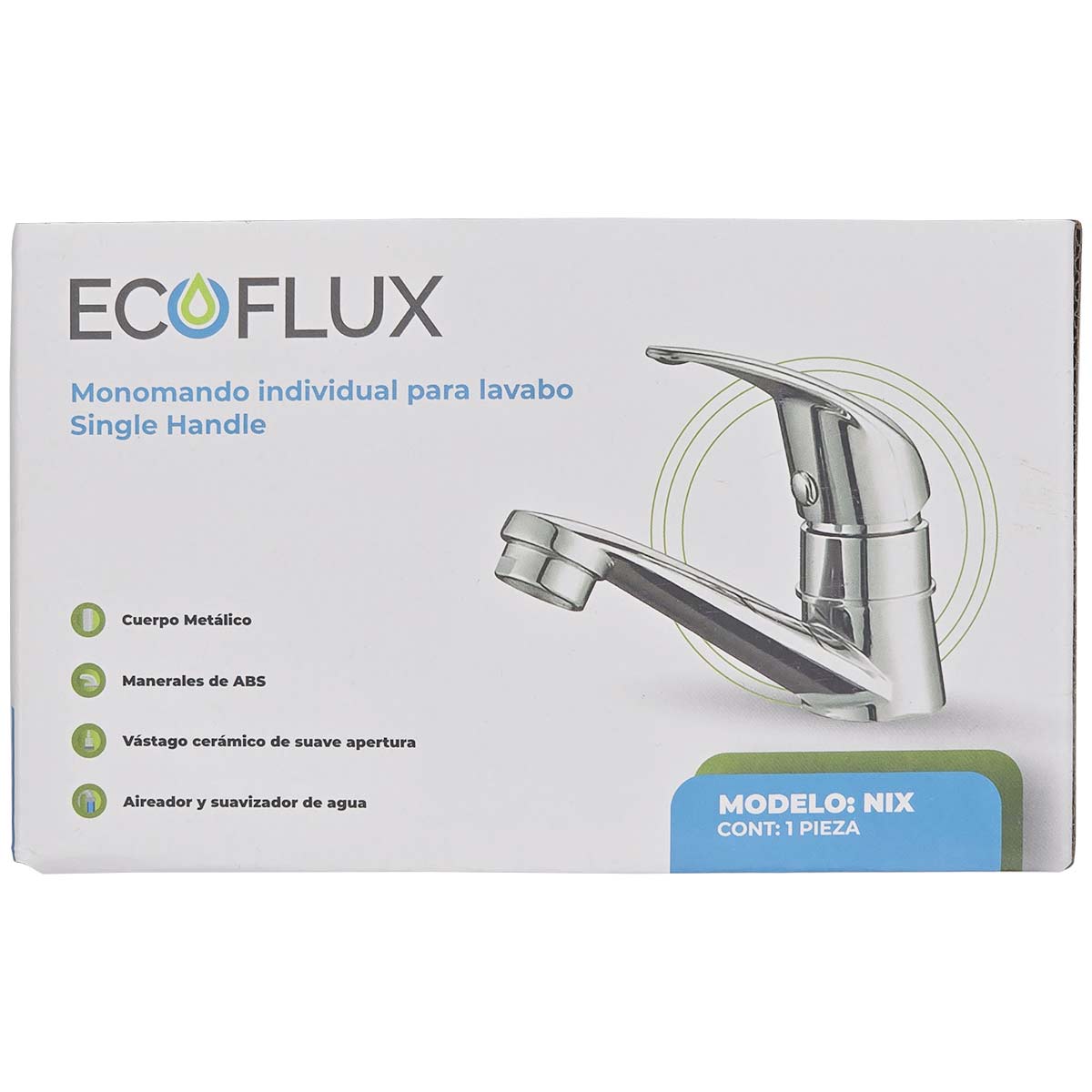 Mezcladora Monomando ABS Para Lavabo Acabado Cromo Roalflux