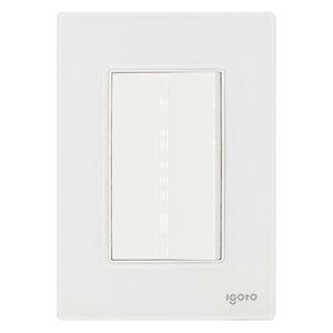 Placa Armada Cristal Con 1 Apagador Sencillo de 3 Modulos Blanco Igoto IGOTO Ferreabasto