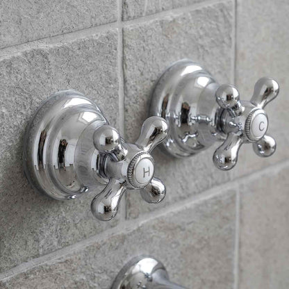 Juego Manerales Cruz Chapetón Cromado Para Regadera Baño Roalflux