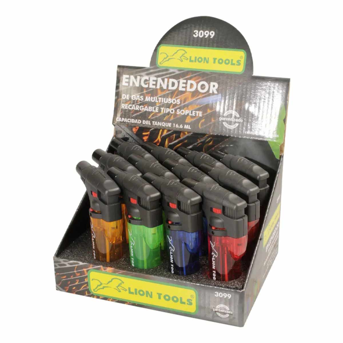 Encendedor Soplete Gas Llama Regulable Caja Con 12 Piezas