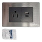 Placa Armada Contacto Aterrizado Entrada USB Acero Inox
