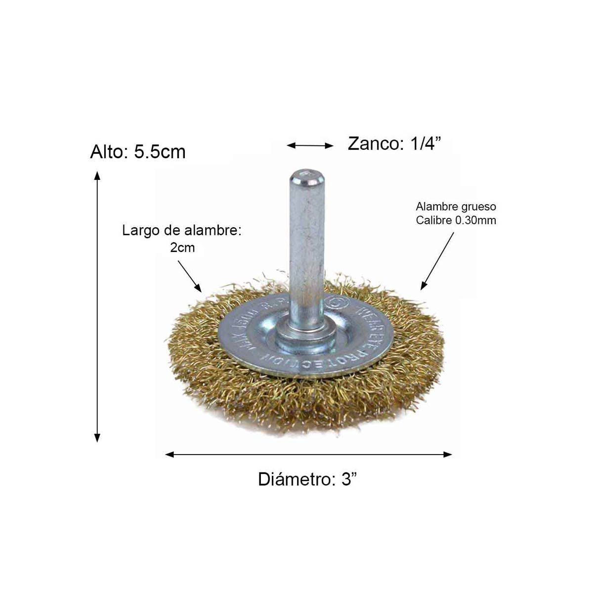 Carda Circular Para Taladro Alambre Grueso 3 Pulgadas