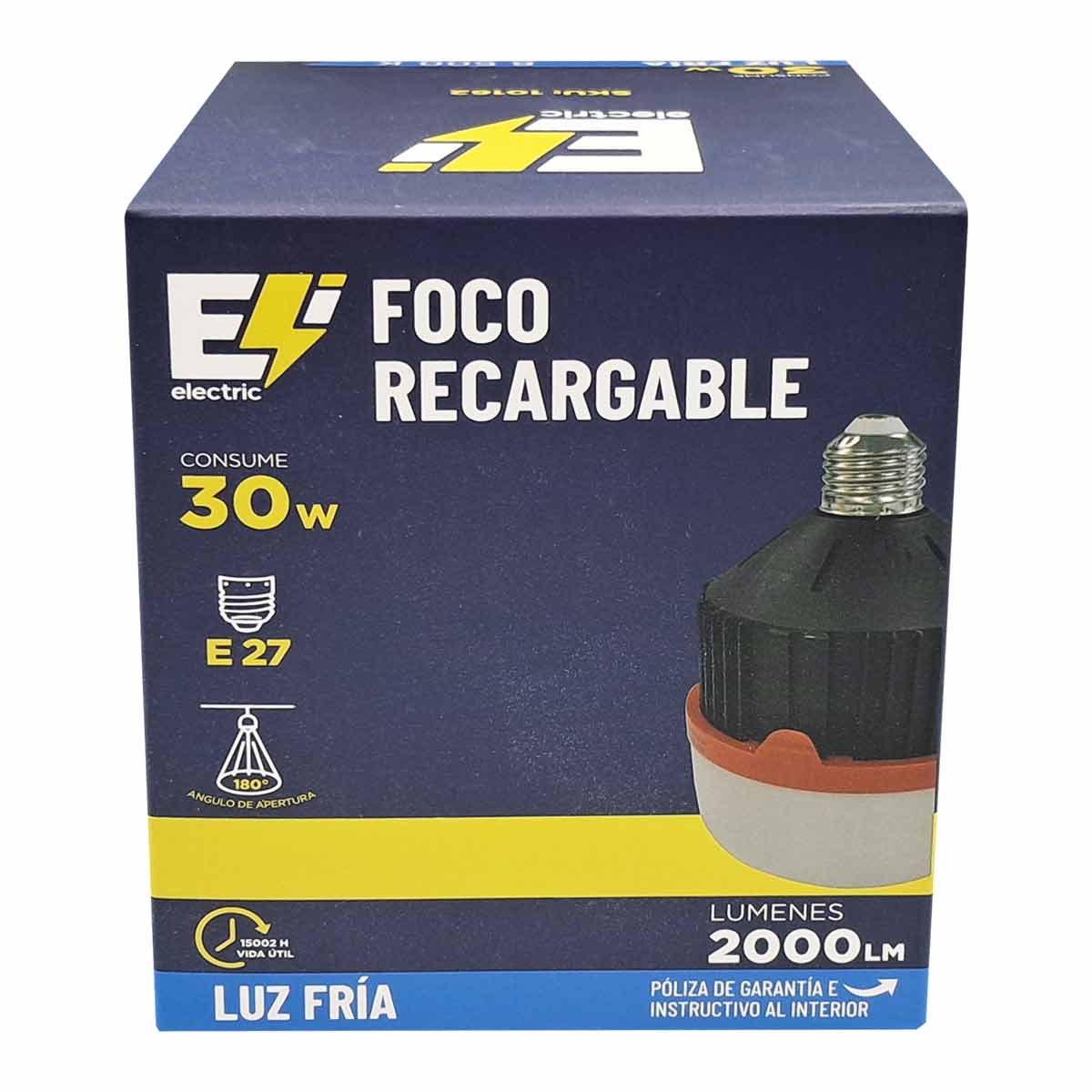 Foco Led Recargable 30W Luz Fria 6500K 2000lm Emergencia