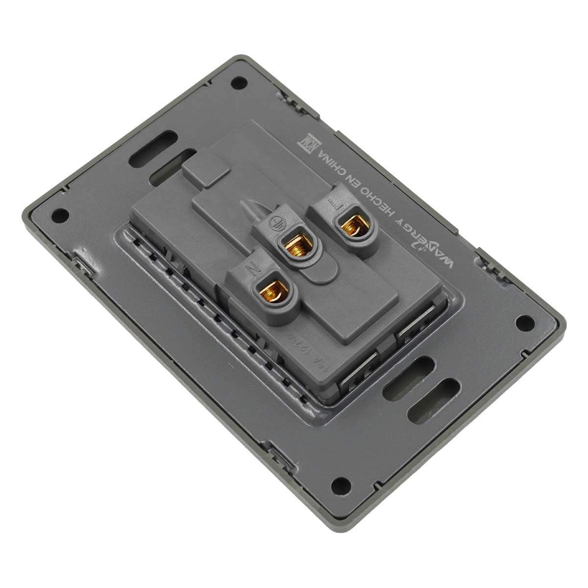 Placa Armada Contacto Duplex De 1.5 Modulos Acero Inox