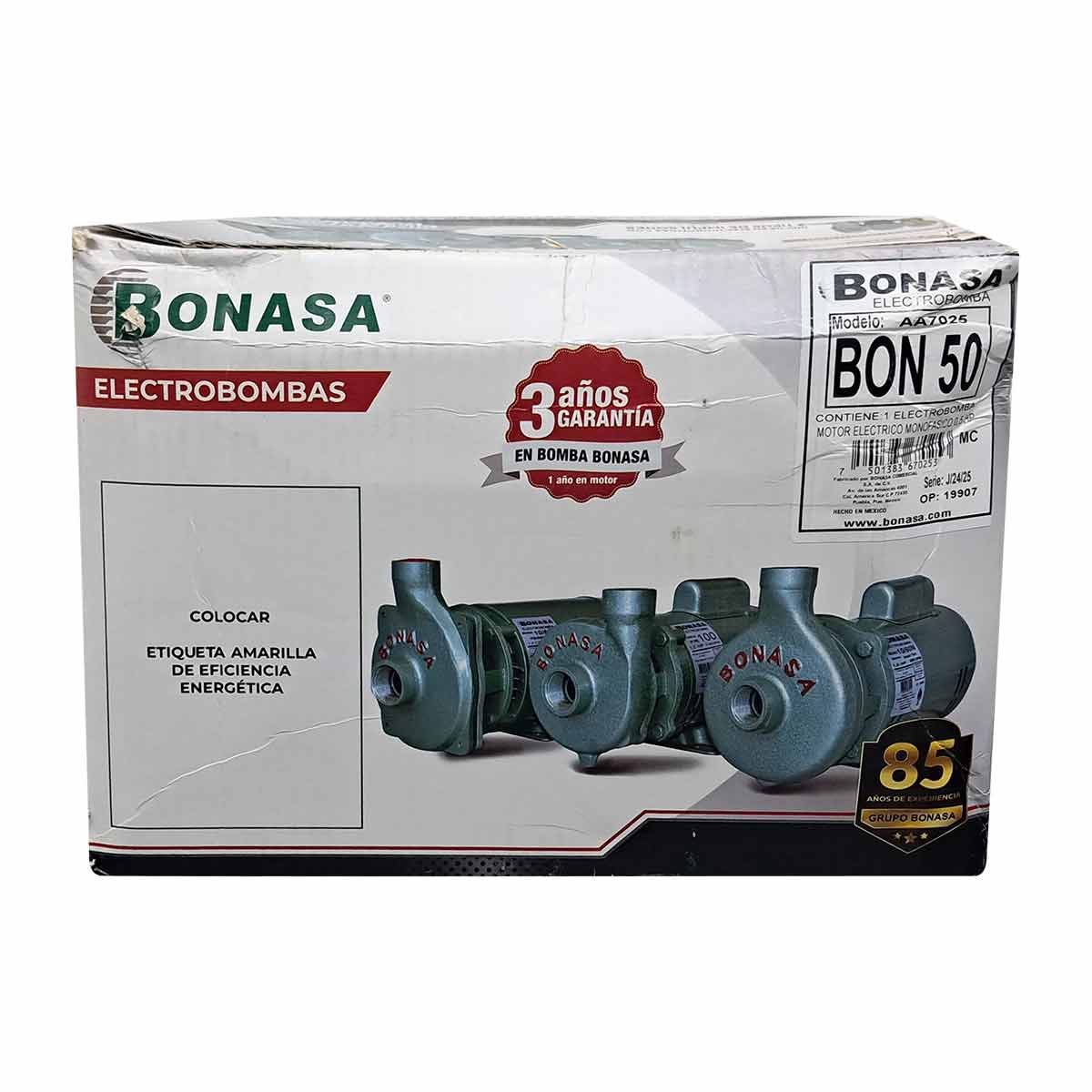 Bomba Para Agua Centrifuga 1/2 HP 1 X 1 Pulg Monofasica