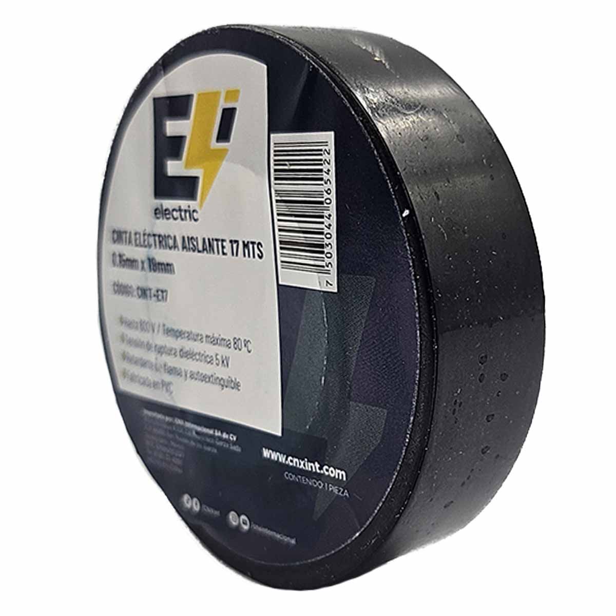 8 Pzs Cinta Aislante Electrica 19MM x 17M Color Negro CNX Ferreabasto Ferreabasto