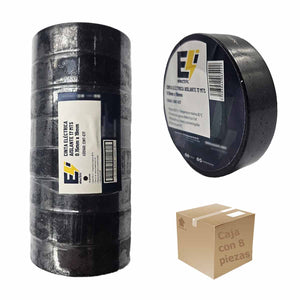 8 Pzs Cinta Aislante Electrica 19MM x 17M Color Negro CNX Ferreabasto Ferreabasto