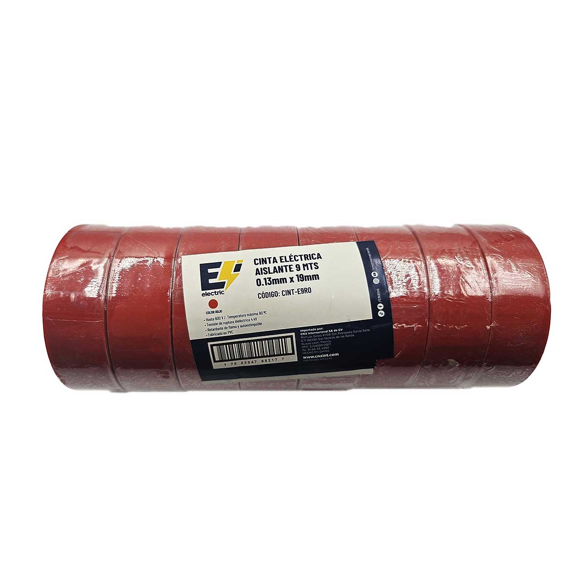 8 Pzs Cinta Aislante Electrica 9 Mts .13MM x 19MM Rojo CNX Ferreabasto Ferreabasto