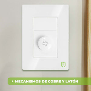 Placa Armada Cristal Con Dimmer Blanco Igoto