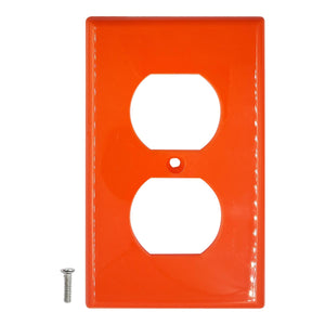 Placa Duplex De Polipropileno Con Tornillos Naranja Interior