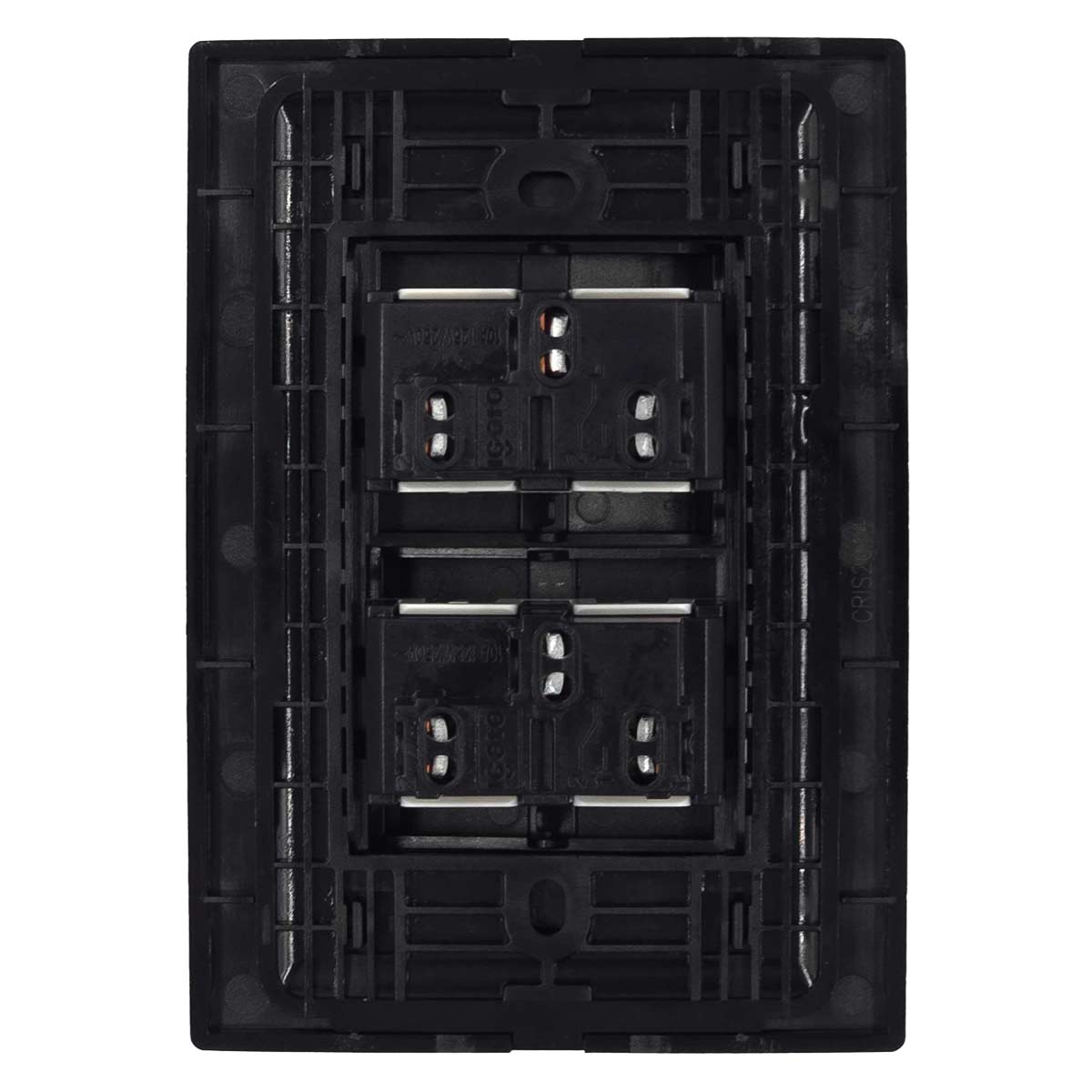Placa Armada Cristal Con 2 Apagadores Escalera de 1.5 Modulos Negro Igoto IGOTO Ferreabasto