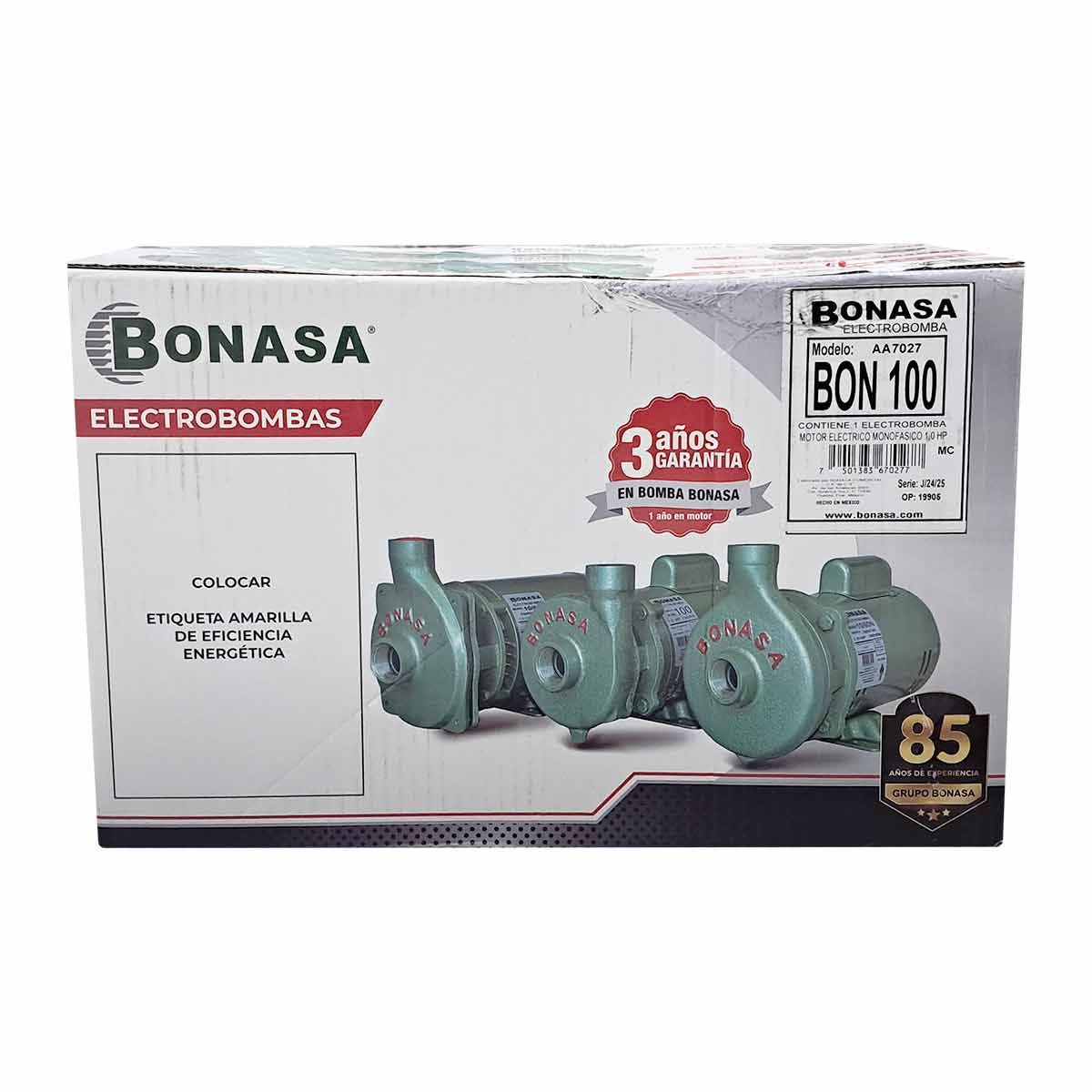 Bomba Para Agua Centrifuga 1 HP 1 1/4 X 1 Pulg Monofásica
