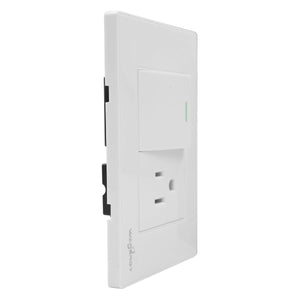 Placa Armada Con 1 Apagador Sencillo y 1 Contacto De 1.5 Modulos Blanco WANERGY Ferreabasto