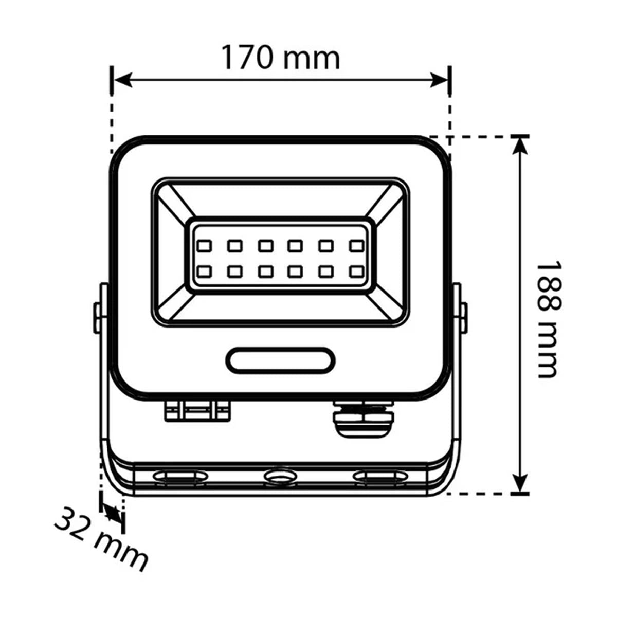 Lampara Reflector Led Exterior 50W 6500K Luz De Dia Blanco