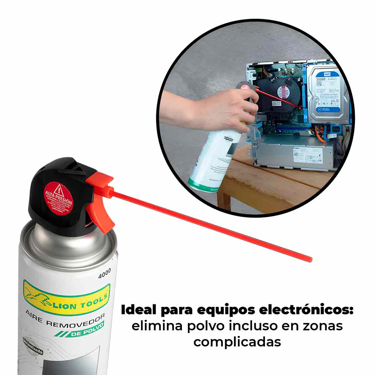Aire Comprimido Removedor De Polvo Limpiador para PC y Electrónica 340 Grs VILCHES FERRETEROS, S.A. DE C.V. (LION TOOLS) Ferreabasto