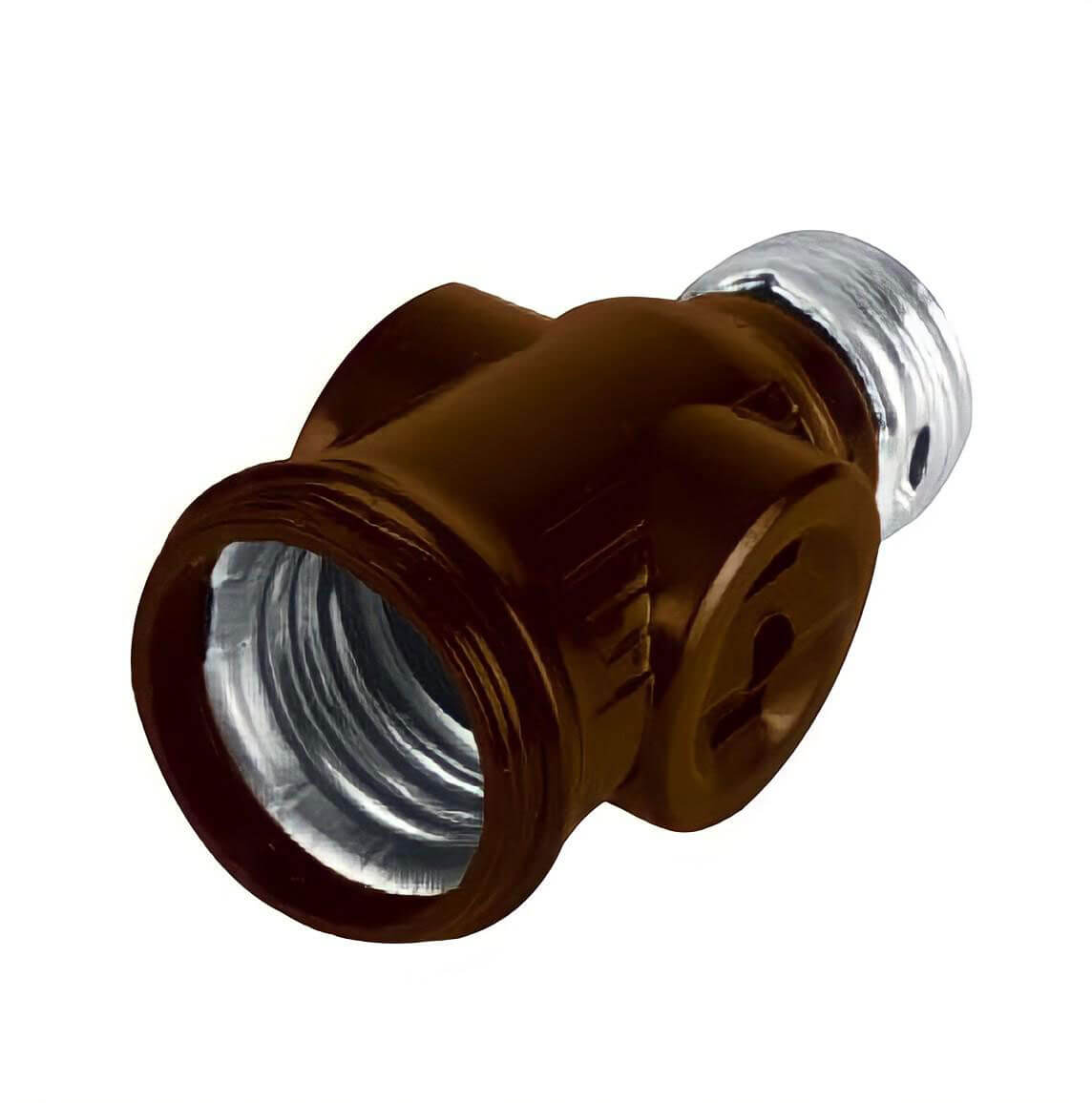 Portalampara Socket Doble Ladron Cafe Baquelita