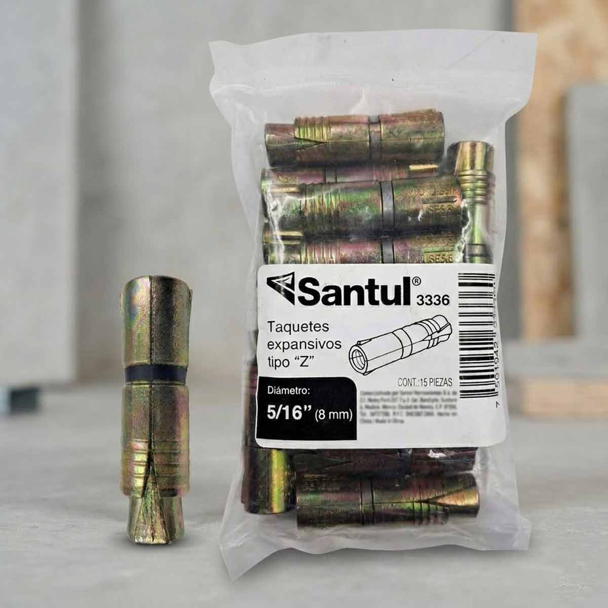 Bolsa Con 15 Pzs Taquete Expansivo 5/16 Pulg Tipo Z Acero