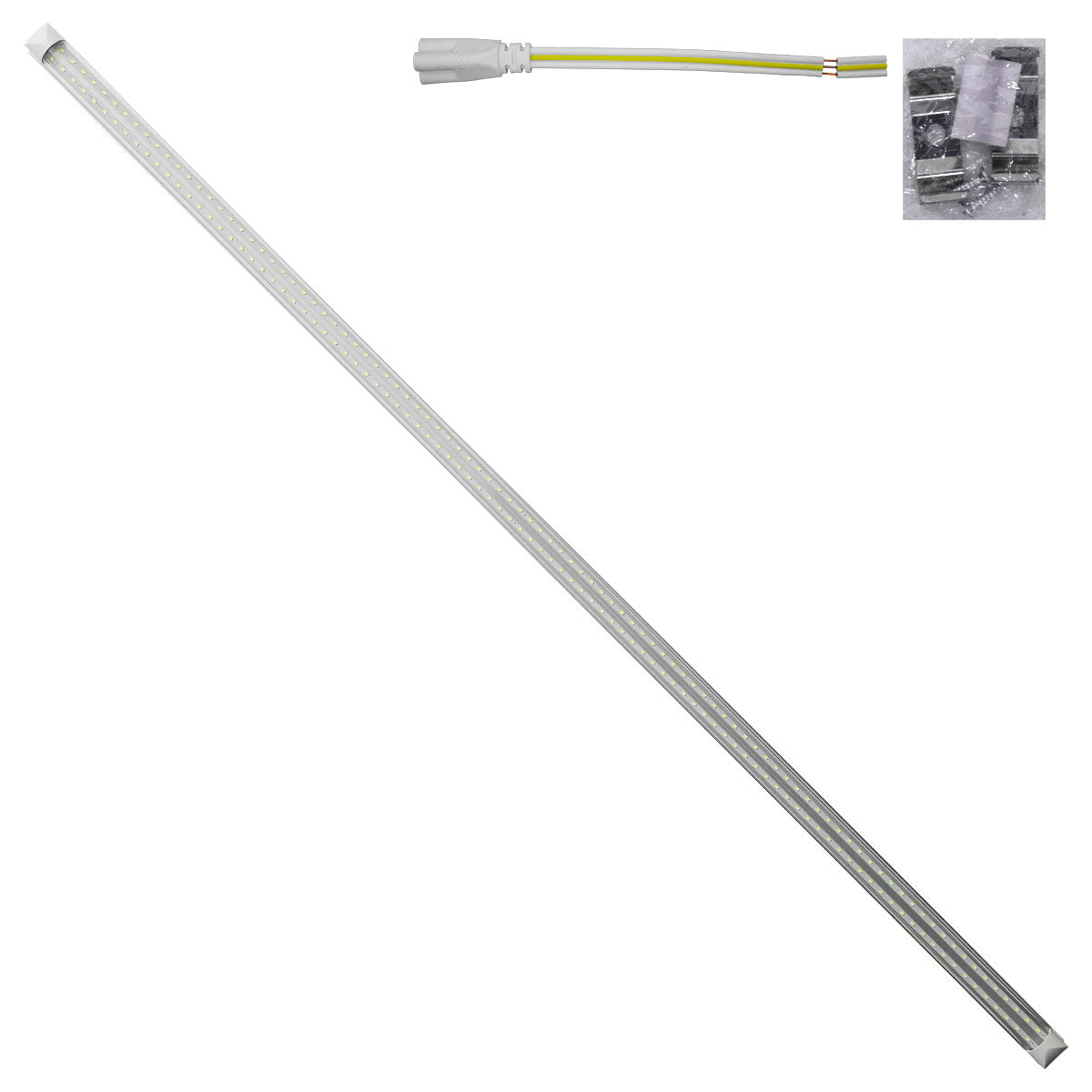 Tubo Led Base Aluminio Doble Tira Luz Blanca 30w=180w 1.20m KYT Ferreabasto