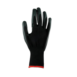 Par De Guantes Nylon Recubrimiento Nitrilo Negro Talla Grande