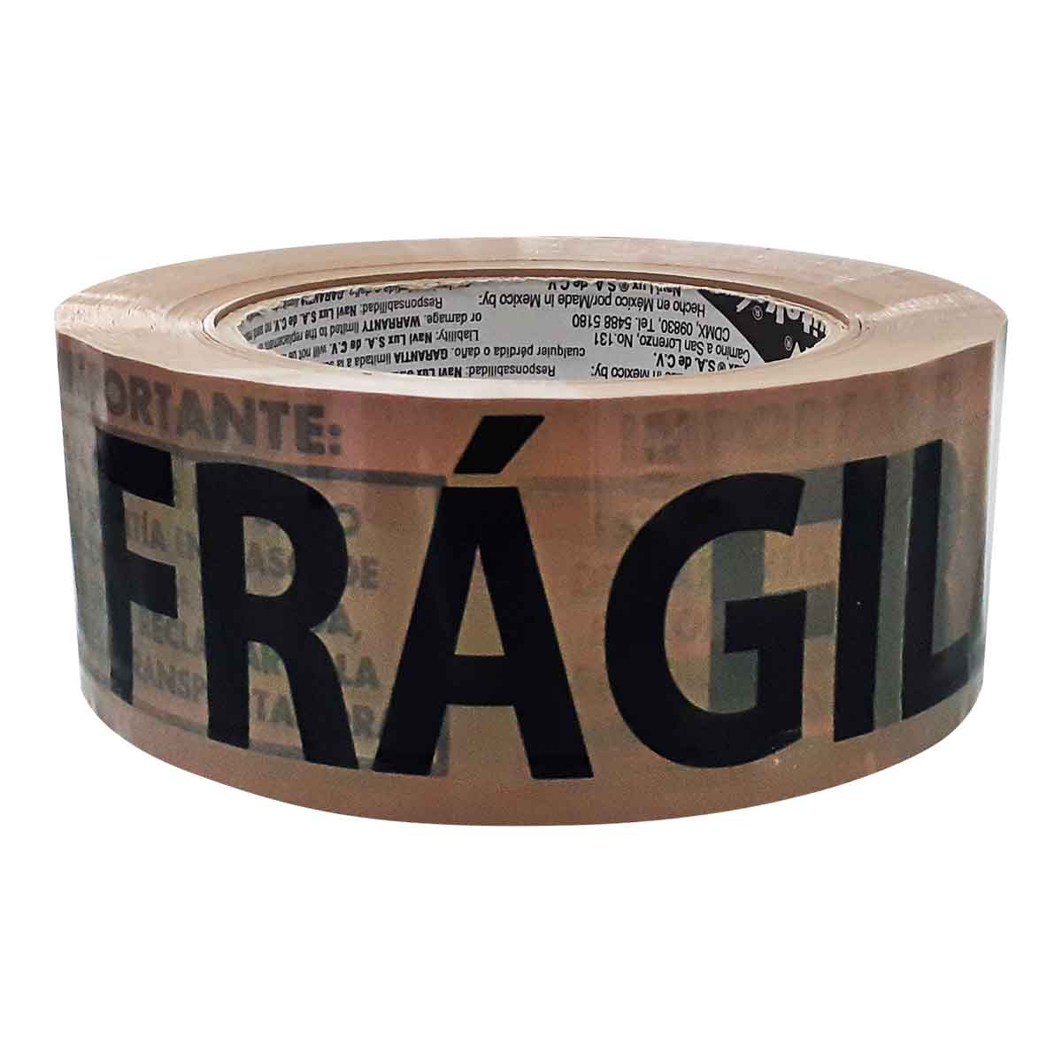 Cinta Empaque Leyenda Fragil Canela Letras Negras 48mm x 150m NAVITEK Ferreabasto