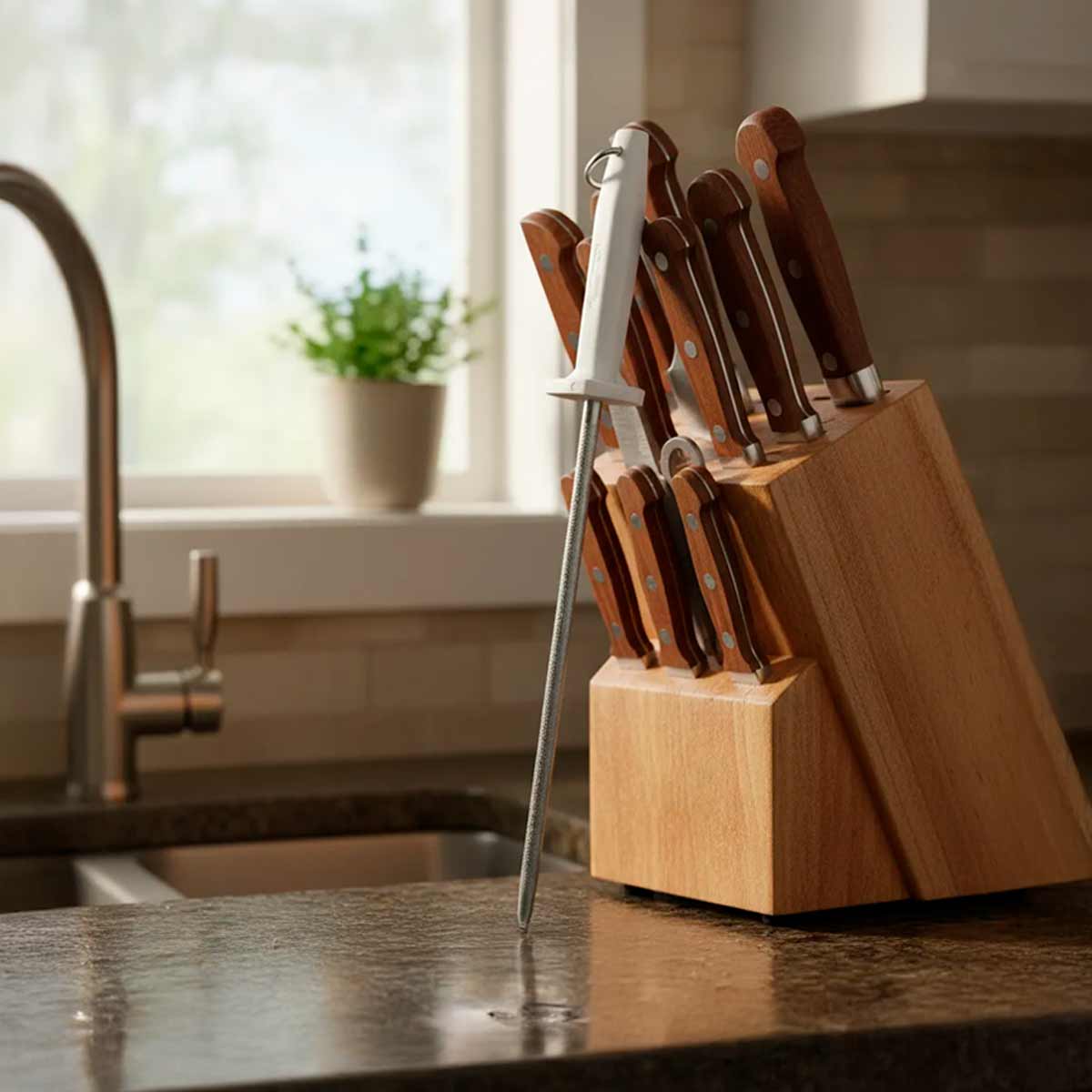 Chaira Afilador De Cuchillos Acero Inoxidable 10 Pulgadas Blanco LION TOOLS Ferreabasto