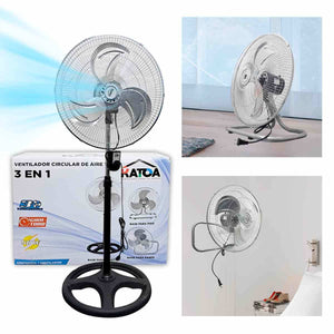 Ventilador 18 Pulgadas 3 En 1 Pared Piso Pedestal 3 Velocidades Katoa CNX Ferreabasto
