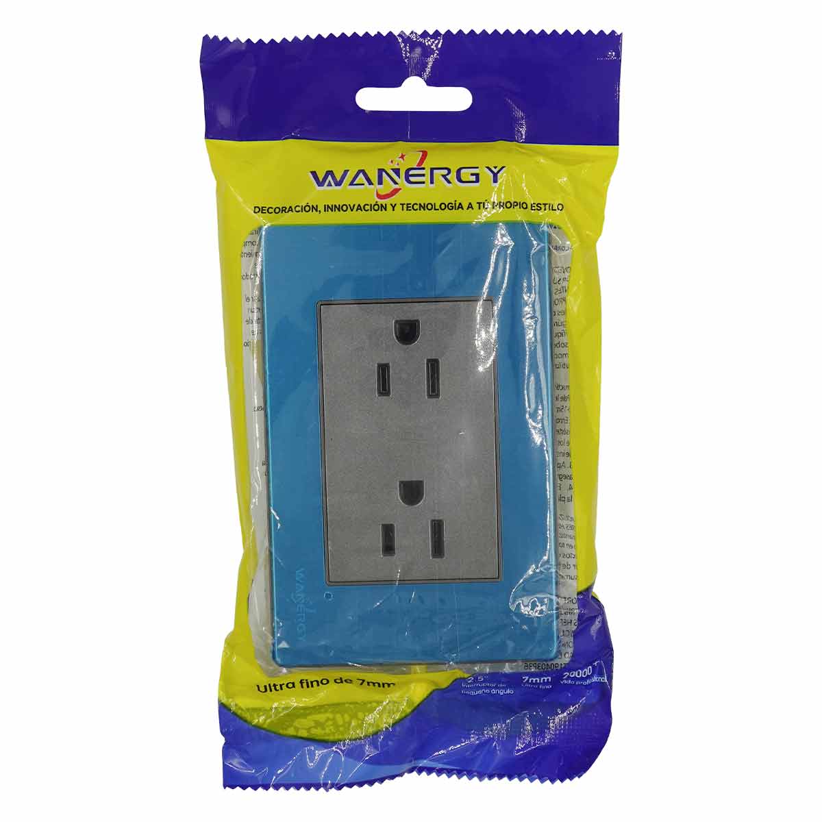 Placa Armada Contacto Duplex De 1.5 Modulos Acero Inox