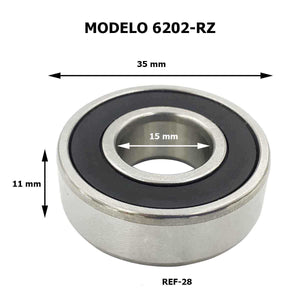 medidas de balero modelo 6202rz