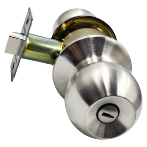 Cerradura Cilíndrica Chapa Baño Perilla Ranura Botón Acero Inox