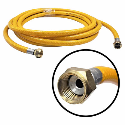 Manguera Gas Amarilla Reforzada 5M Con Conectores 3/8 Occidente