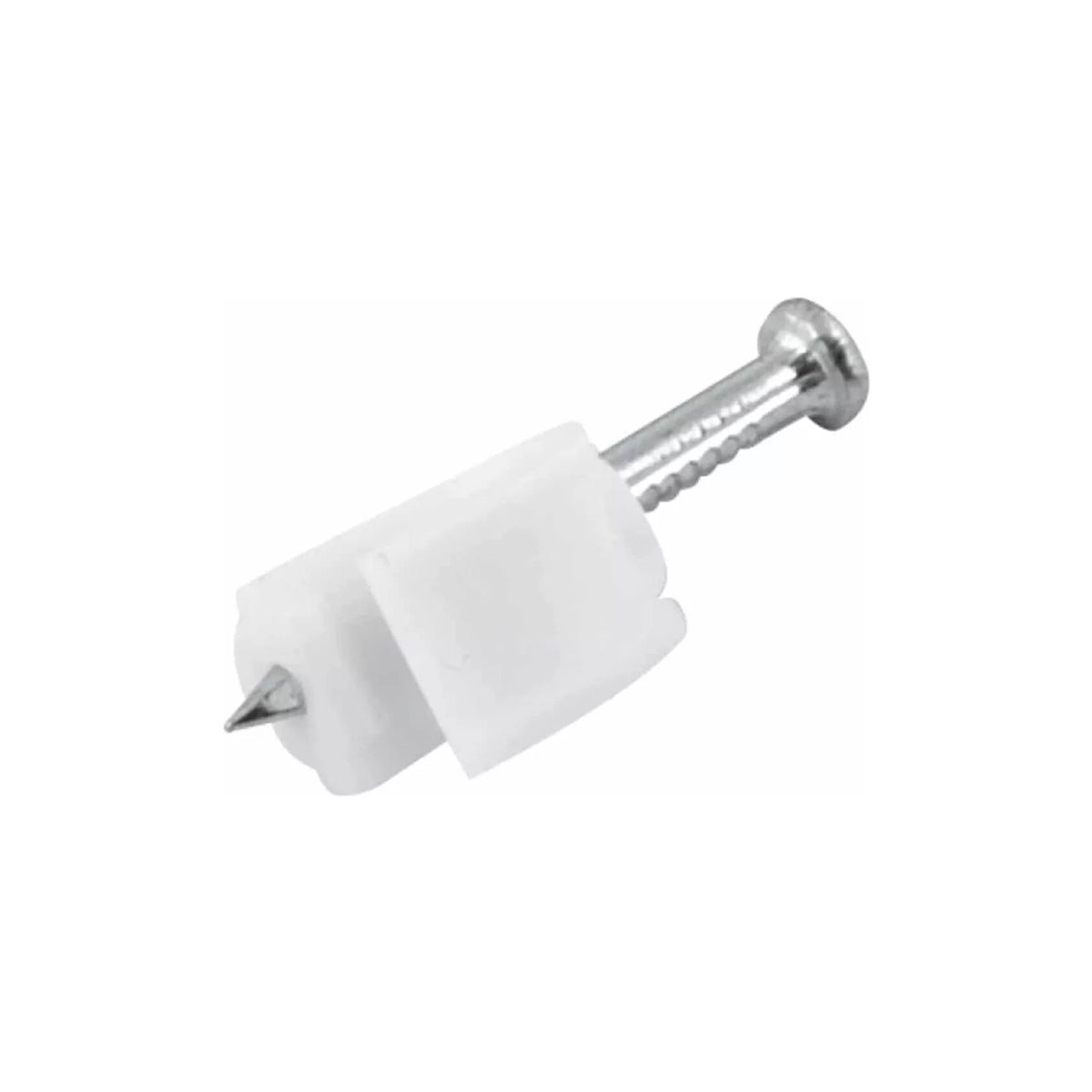 Grapa Para Cable Plano 10mm Blanco  Bolsa Con 20Pzs