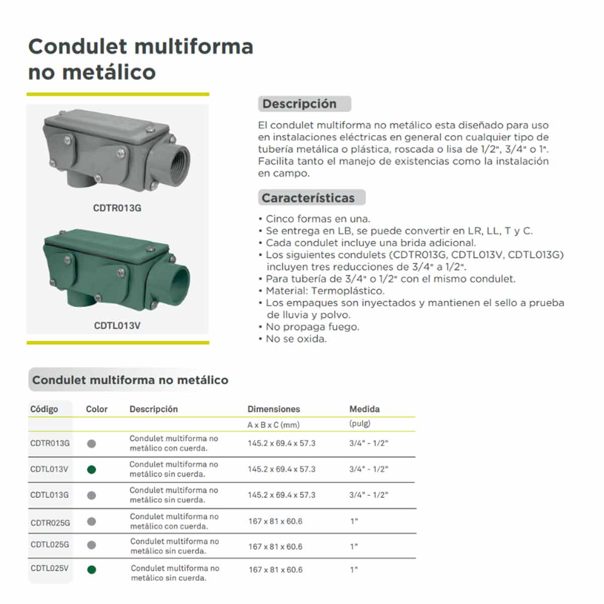 Condulet Multiforma No Metalico 1 Pulgada Gris Argos