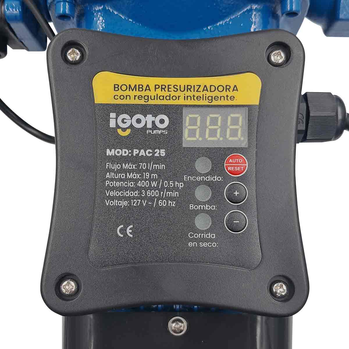 Bomba Presurizador Automatico 1/2Hp 400W 4 Servicios Igoto