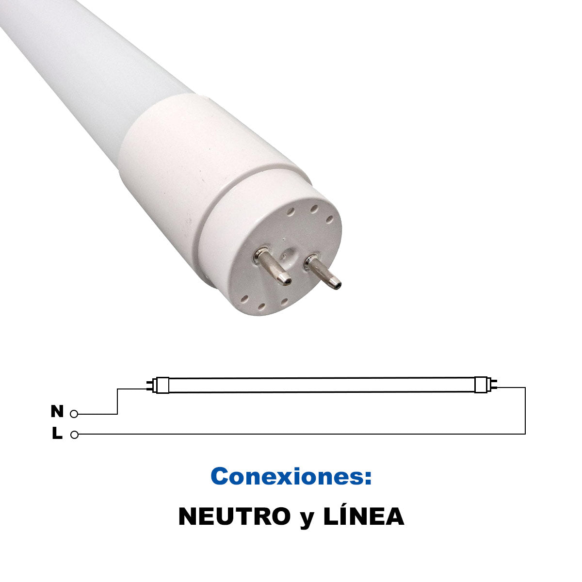 Tubo Led T8 18W Luz De Dia 6500 K Transparente TL0118 Igoto