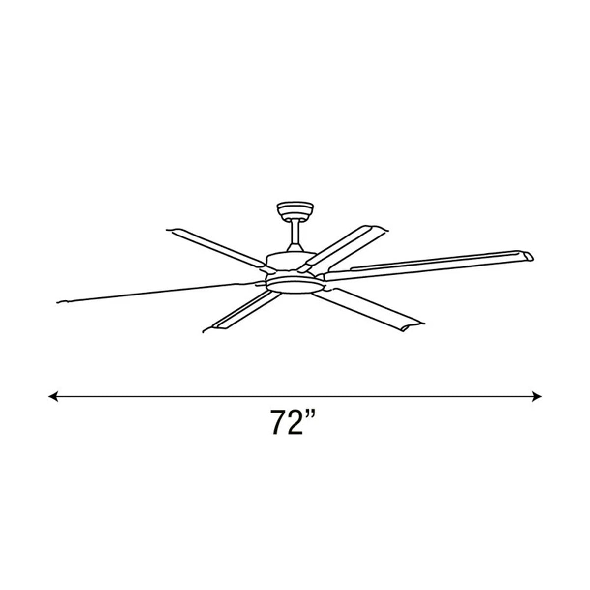 Ventilador De Techo Con Luz 72 Pulg 6 Velocidades Negro
