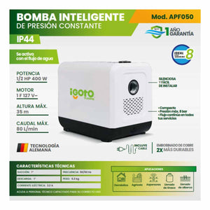 Presurizador Inteligente Presión Constante Automático 1/2 HP