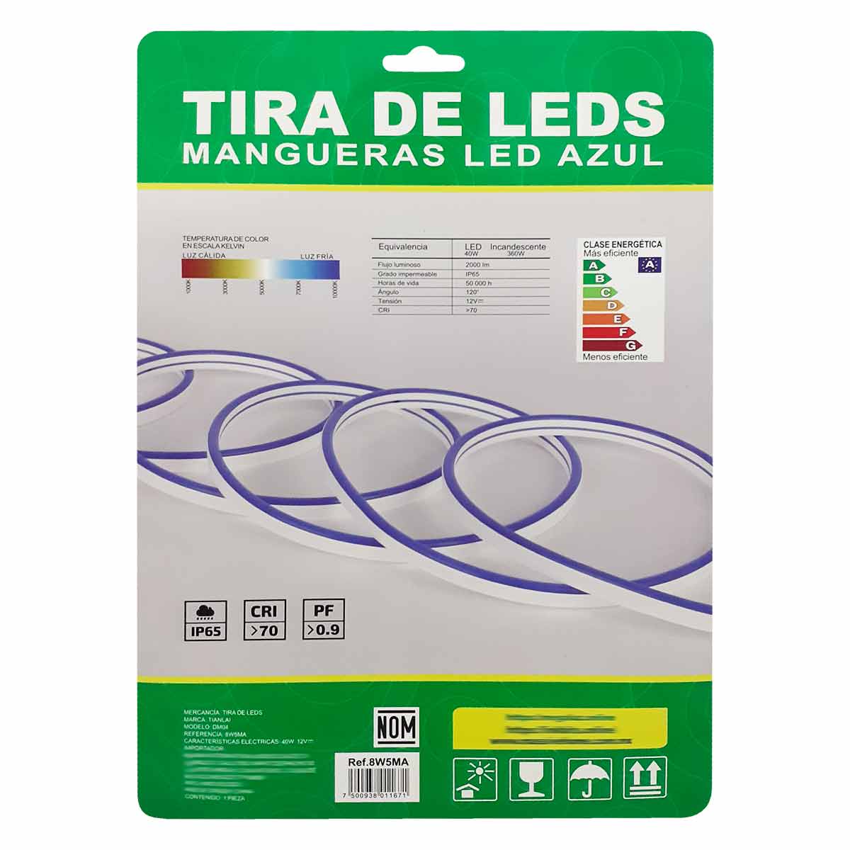 Rollo Tira Led 5M Luz Azul 40W Tianlai TIANLAI Ferreabasto