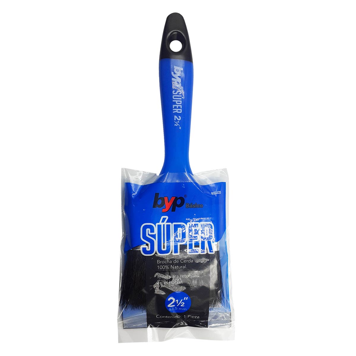 Brocha La Super 2 1/2 Pulg Cerda Natural BYP Mango Lig 6Pz Ferreabasto Ferreabasto