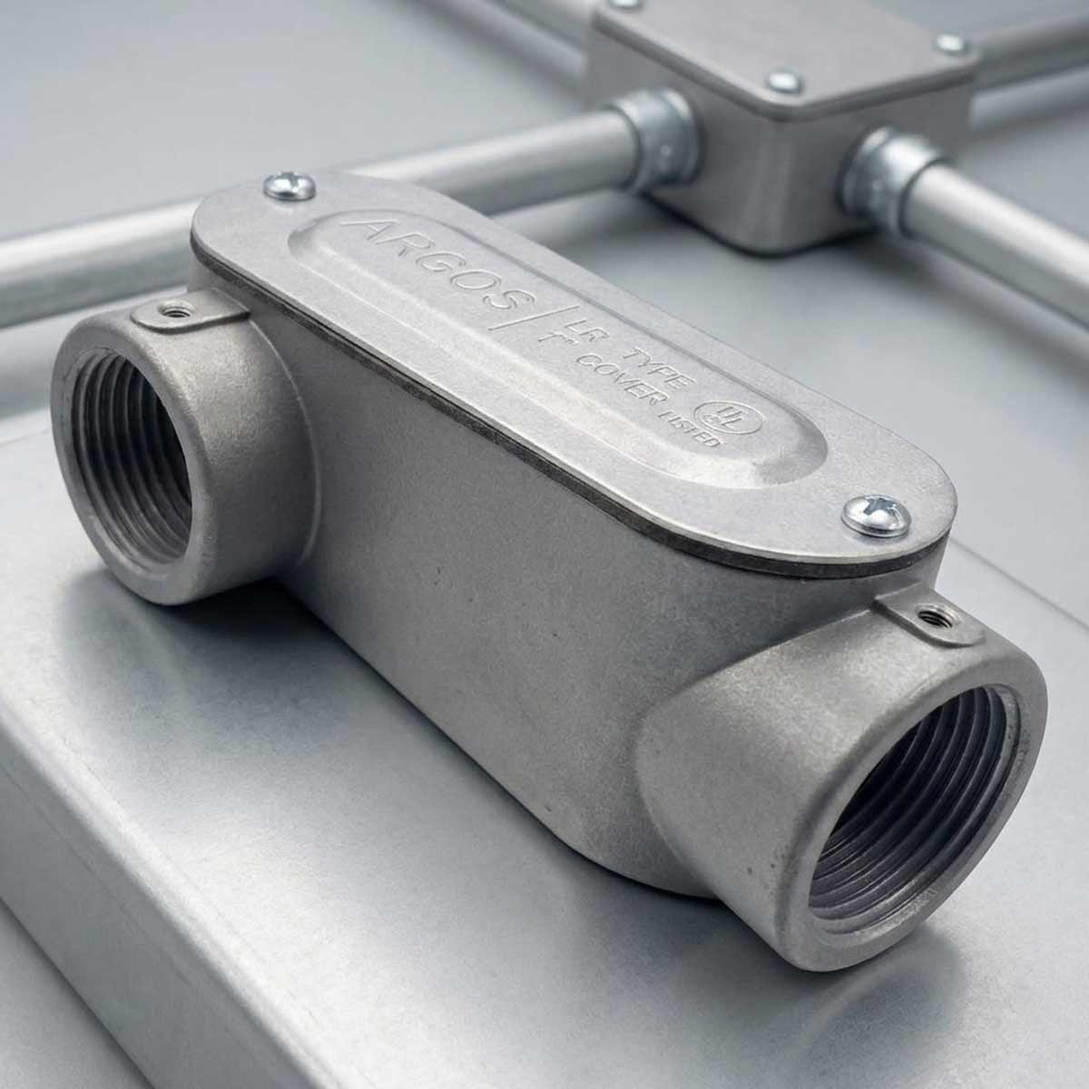Condulet Tipo LR De Aluminio De 1 Pulgada Gris Argos