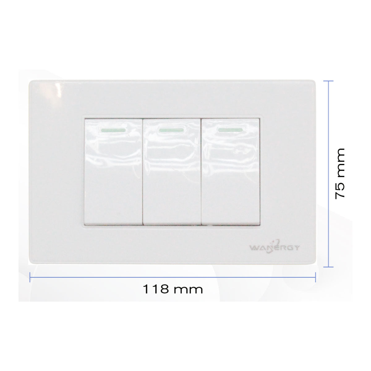 Placa Armada Con 3 Apagadores Sencillos De 1 Modulo Blanco WANERGY Ferreabasto