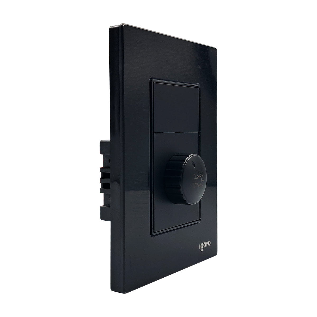 Placa Armada Cristal Con Dimmer Negro Igoto