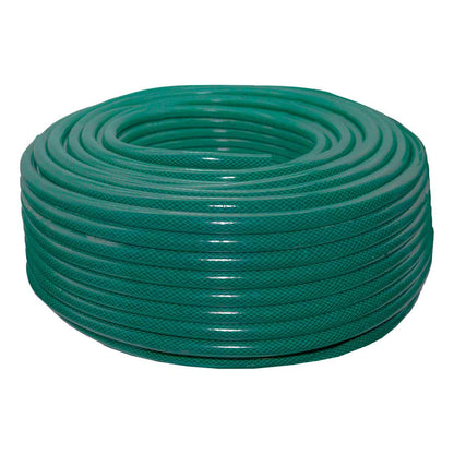 Manguera Para Jardín 1/2 3 Capas Pvc Rollo 100m Tramada Verde