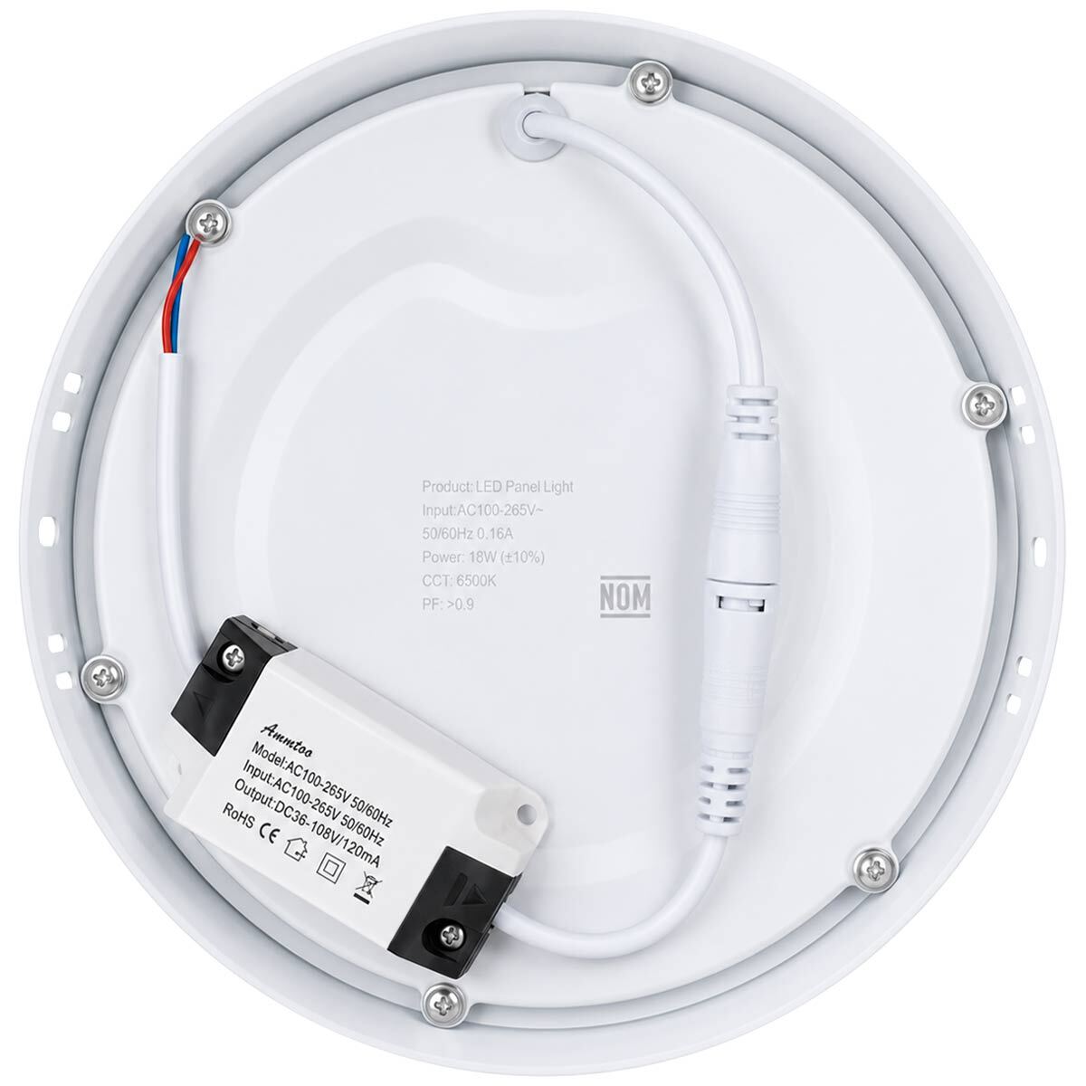 Mini Panel Led Redondo Luminario 12w 8000k Luz De Dia