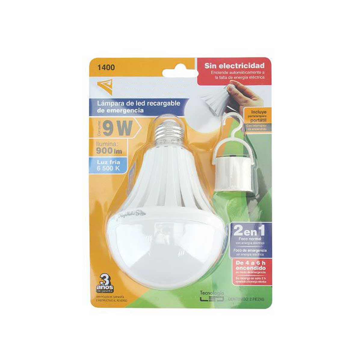 Foco Led Recargable De Emergencia 9W 900Lm 6Hrs Santul 1400 SANTUL Ferreabasto