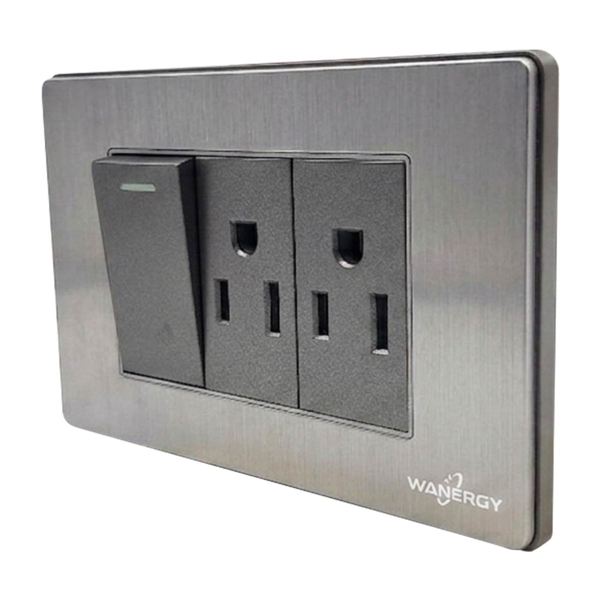 Placa Armada De 1 Apagador Con Doble Contacto Acero Inox