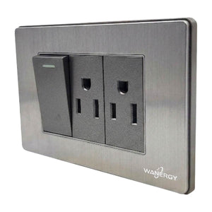 Placa Armada De 1 Apagador Con Doble Contacto Acero Inox